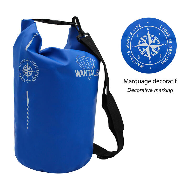 Wasserdichte Tasche - PVC 500D - 15L - Cyanblau