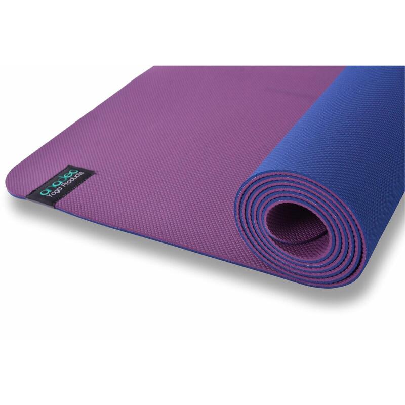 ALL AROUND - Tapis de Yoga - 4mm - Prune / Bleu