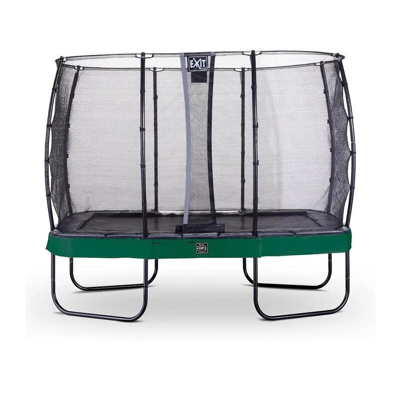 Trampoline EXIT Elegant Premium 214x366cm avec filet de sécurité Deluxe - vert