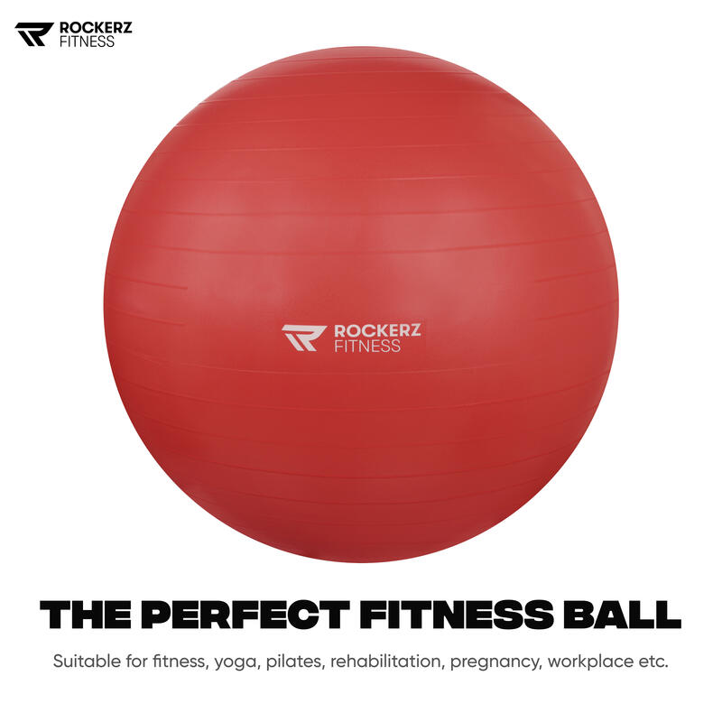 Ballon de fitness - Ballon de yoga - Ballon de gym - 65 cm - Rouge