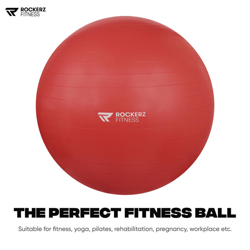 bola de yoga com bomba - bola de Pilates - bola de fitness - Vermelho - 65cm