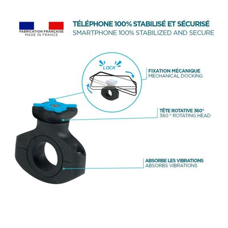 Support guidon vélo U.FIX pour smartphone made in France