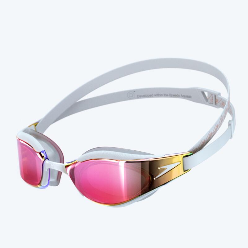 【FINA APPROVED】FASTSKIN HYPERELITE MIRROR GOGGLES (ASIA FIT) - WHITE/ROSE GOLD