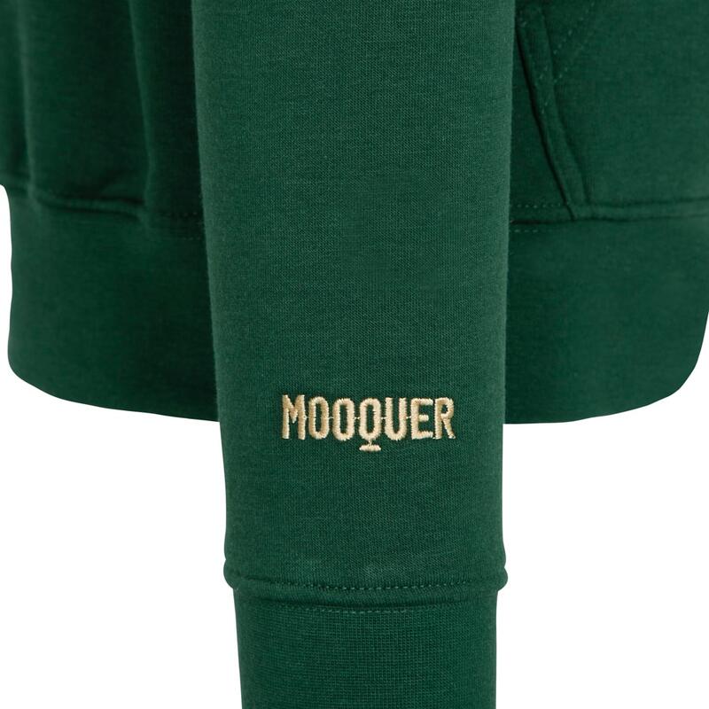 Hoodie met geborduurd fitness running unisex Green Factory Mooquer.
