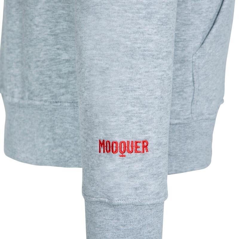 Factory Mooquer unisex geborduurde hoodie grijs fitness running