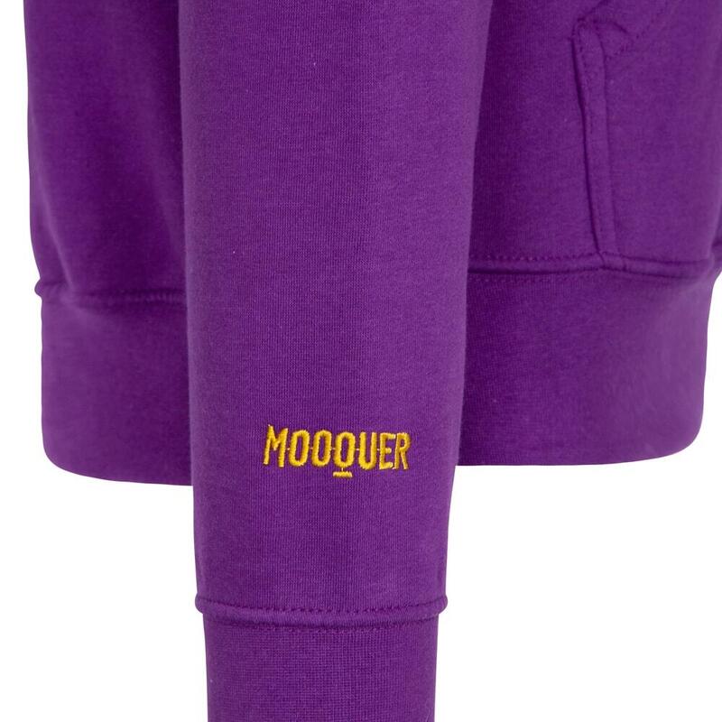 Sweat à capuche unisexe brodé Factory Mooquer violet fitness running
