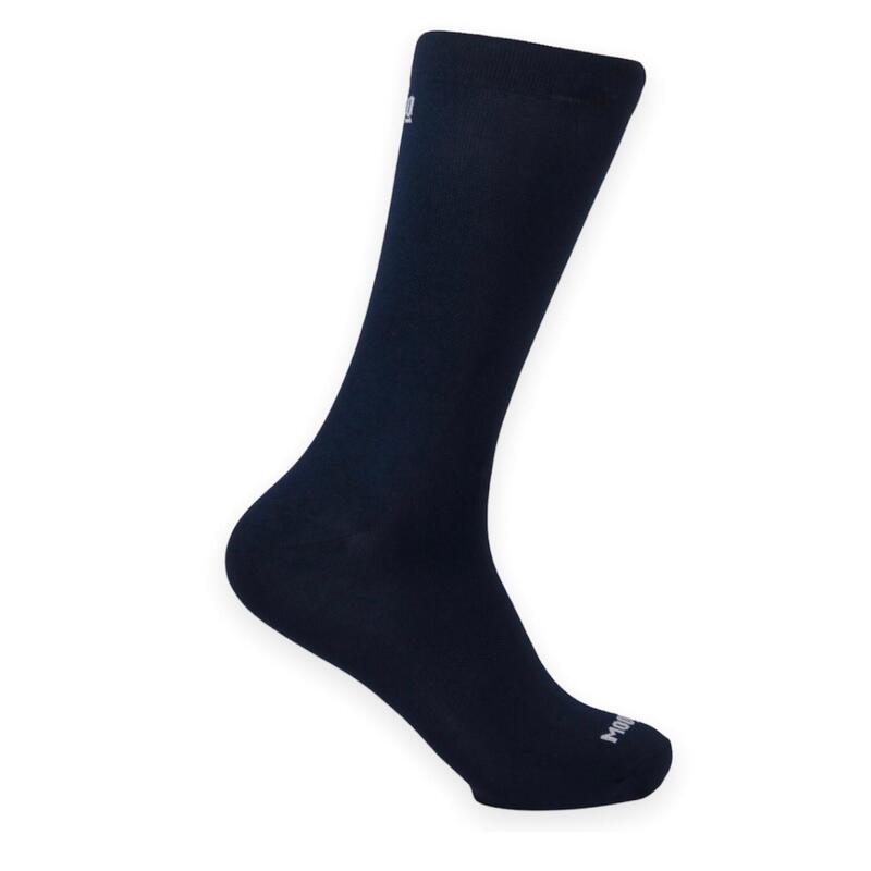 Calcetines Unisex Lisos Altos Mooquer Classy Evo Navy Azul Bordados En España