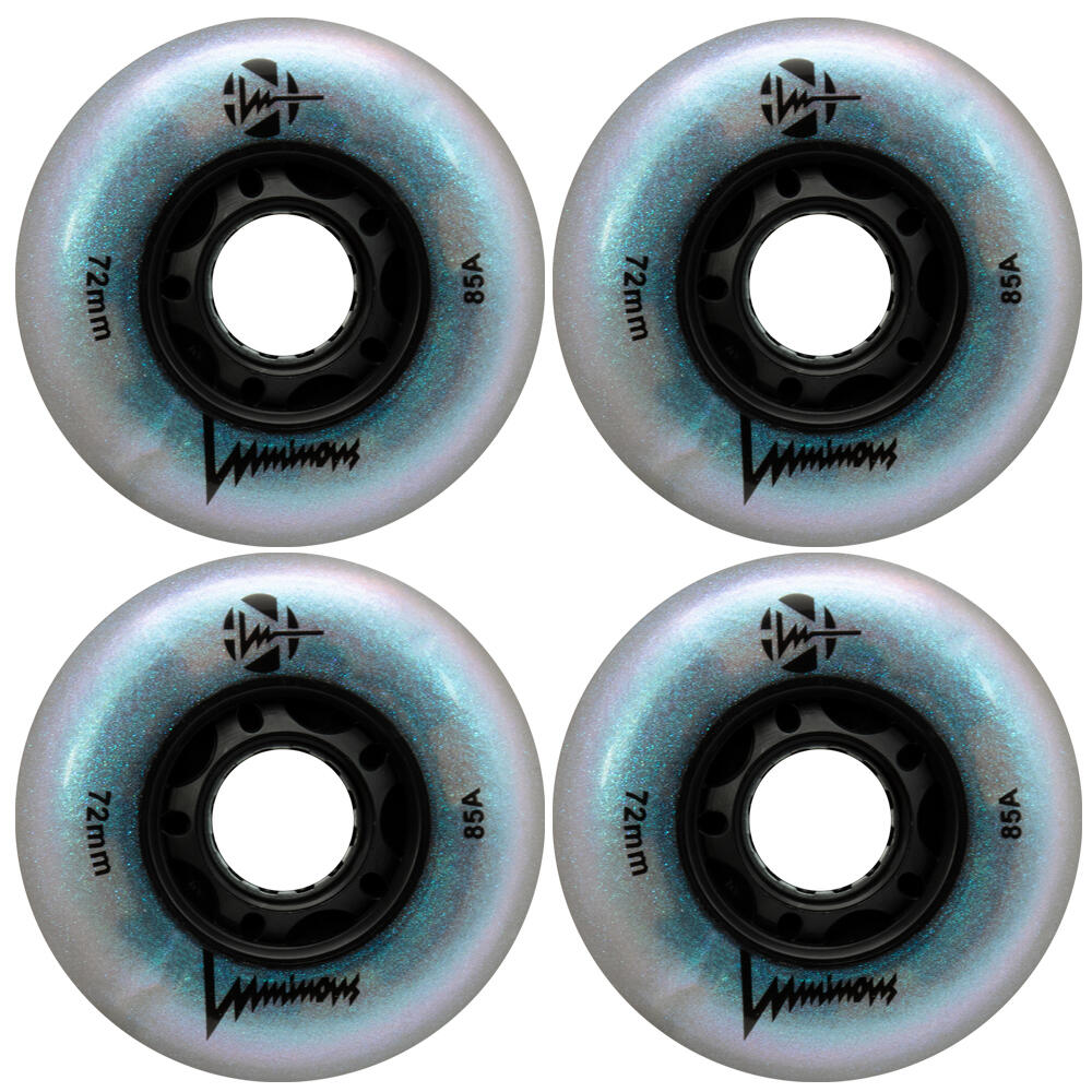 LUMINOUS LUMINOUS LED LIGHT UP INLINE SKATE WHEELS BLACK PEARL 72 MM – SET OF 4