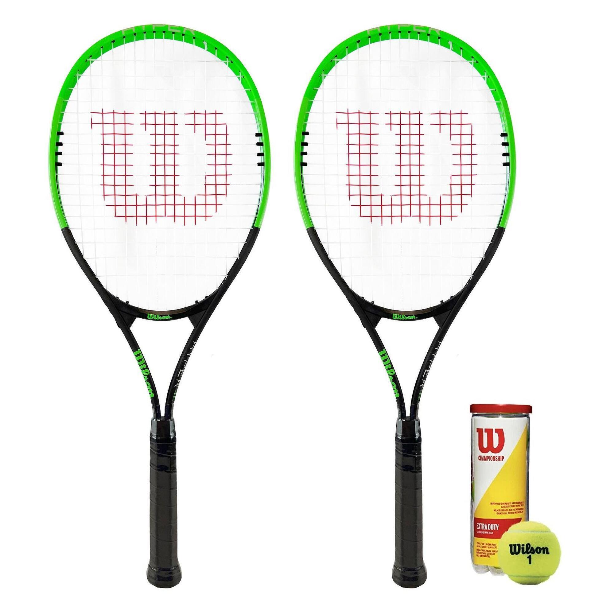 Wilson Hyper Feel 2 Player Tennis Racket Set Inc 3 Tennis Balls 1/1