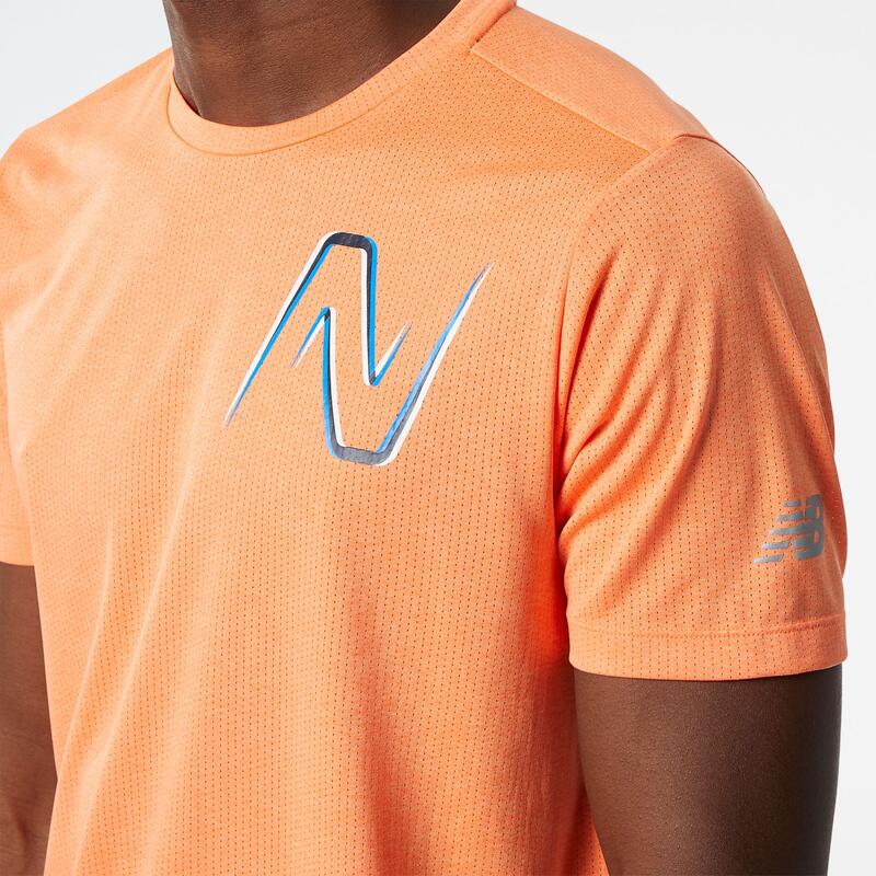 Camiseta de Manga Corta Hombre New Balance GR Impact Run Naranja