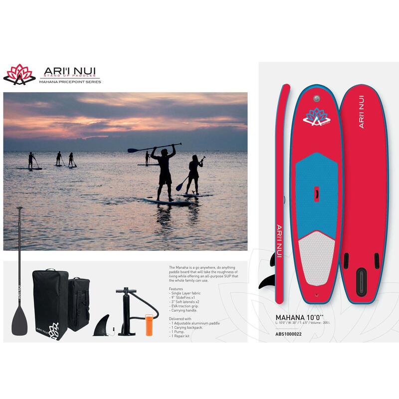 Planche de Stand Up Paddle Gonflable Mahana 10'0" Red
