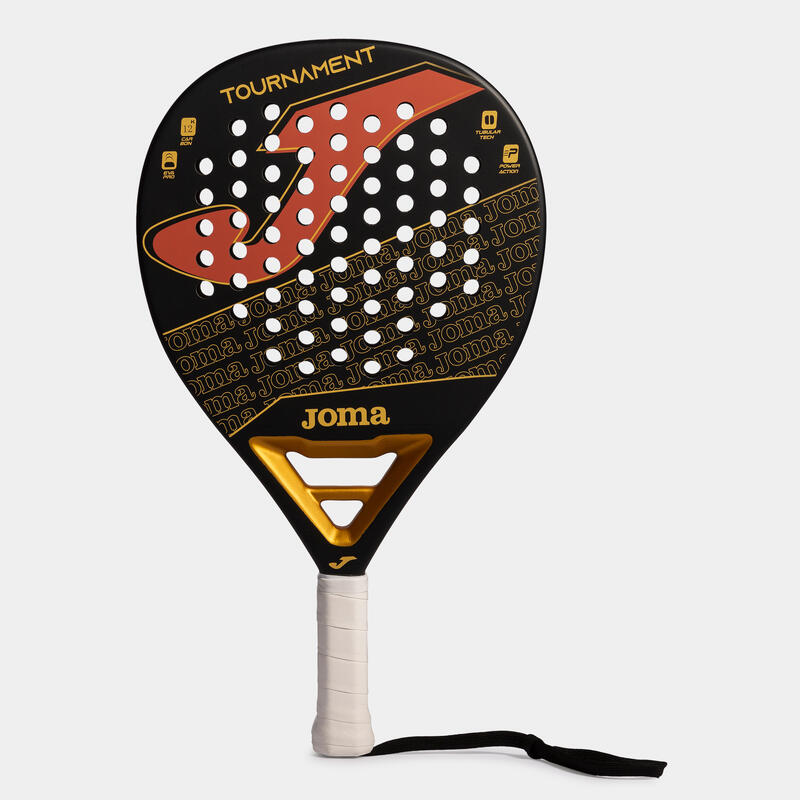 Raquete de padel Joma Tournament preto dourado vermelho