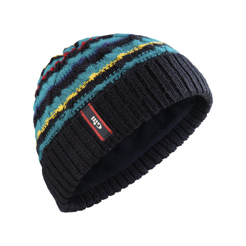 Junior Stripey Beanie - Black/Multi-color