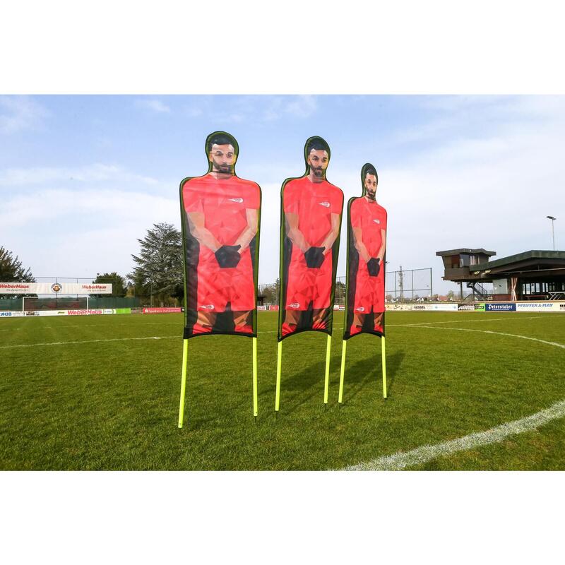 Fotbalové tréninkové figuríny s potiskem (sada 3ks) červené