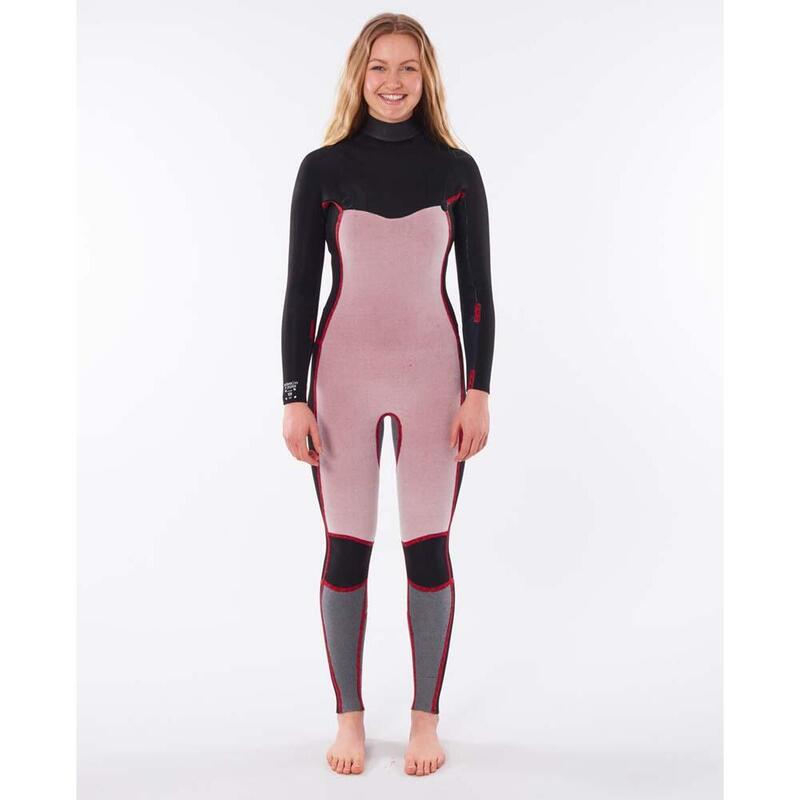 Mujer Dawn Patrol 4/3mm Chest Zip Neopreno - Charcoal