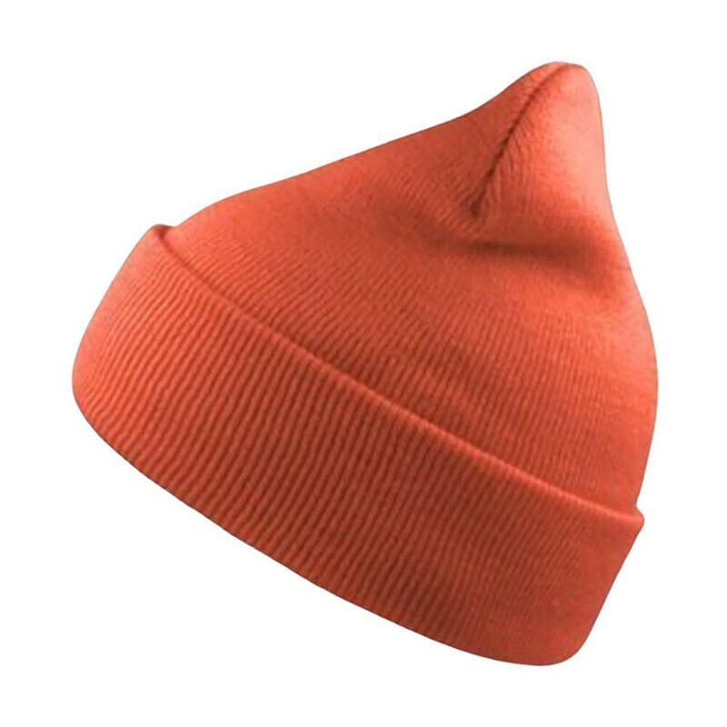 Wind Double Skin Beanie With Turn Up (Coral)