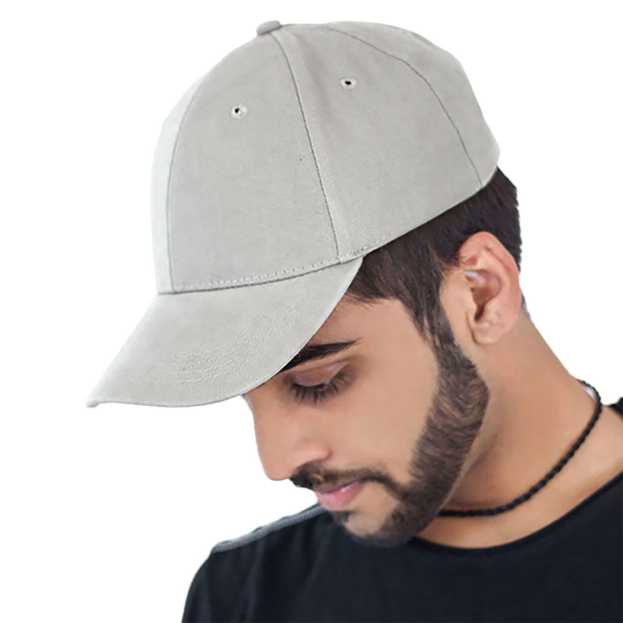 Liberty Six Buckle Brushed Cotton 6 Panel Cap (White) 3/3