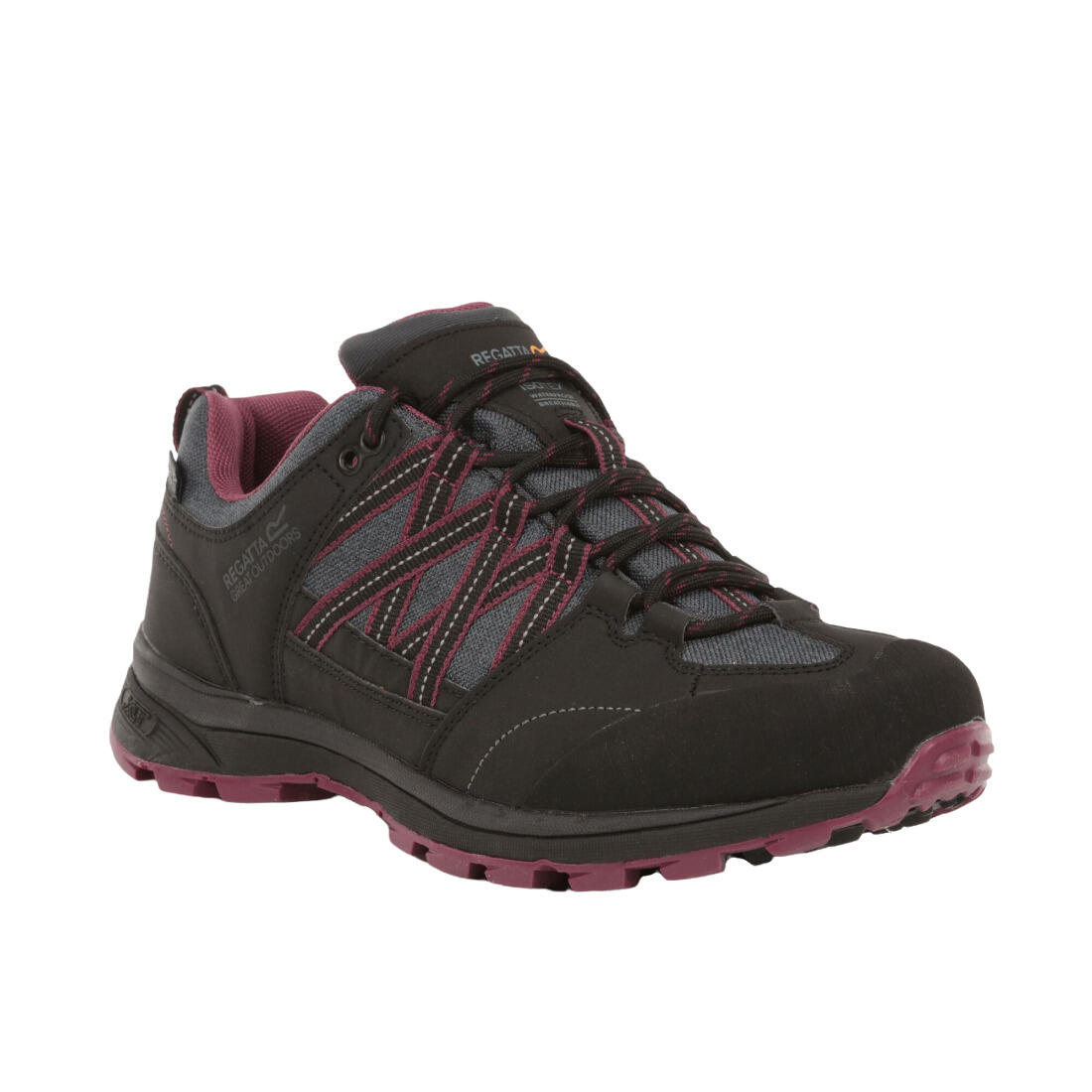 Womens/Ladies Samaris Low II Hiking Boots (Black/Purple) 1/5