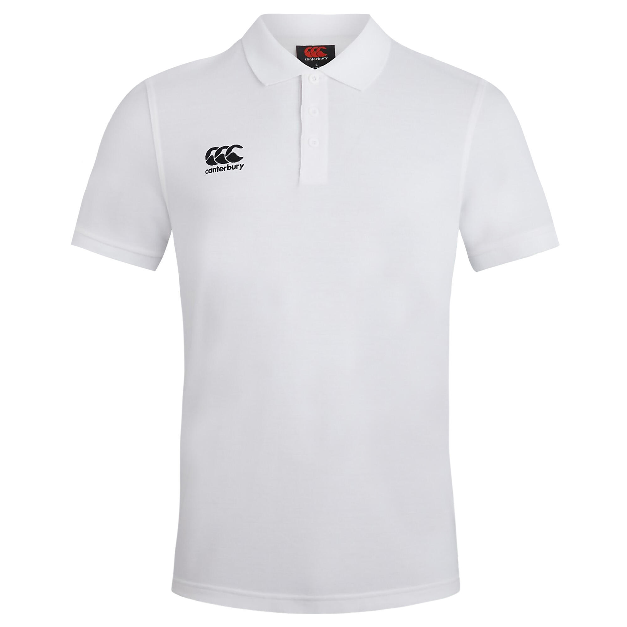 CANTERBURY Mens Waimak Short Sleeve Pique Polo Shirt (White)
