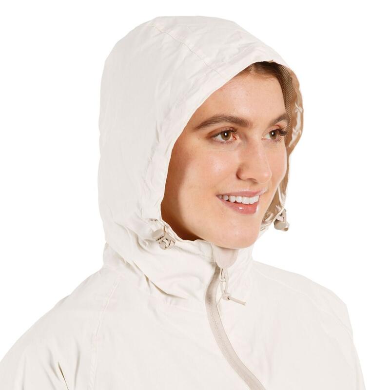 Regenjacke Tayah II wasserdicht, mit Kapuze Damen Blütenweiß