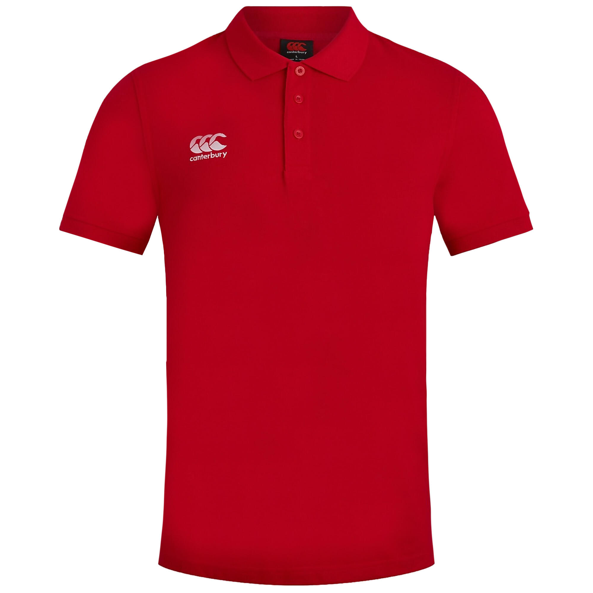 CANTERBURY Mens Waimak Short Sleeve Pique Polo Shirt (Red)