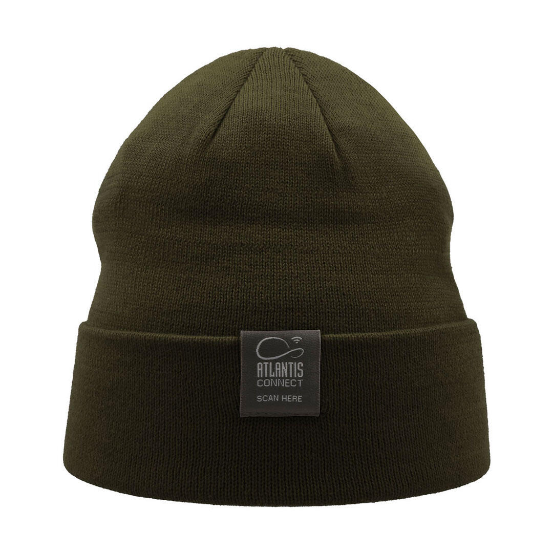 Unisex Organic Cotton Beanie (Olive) 3/4