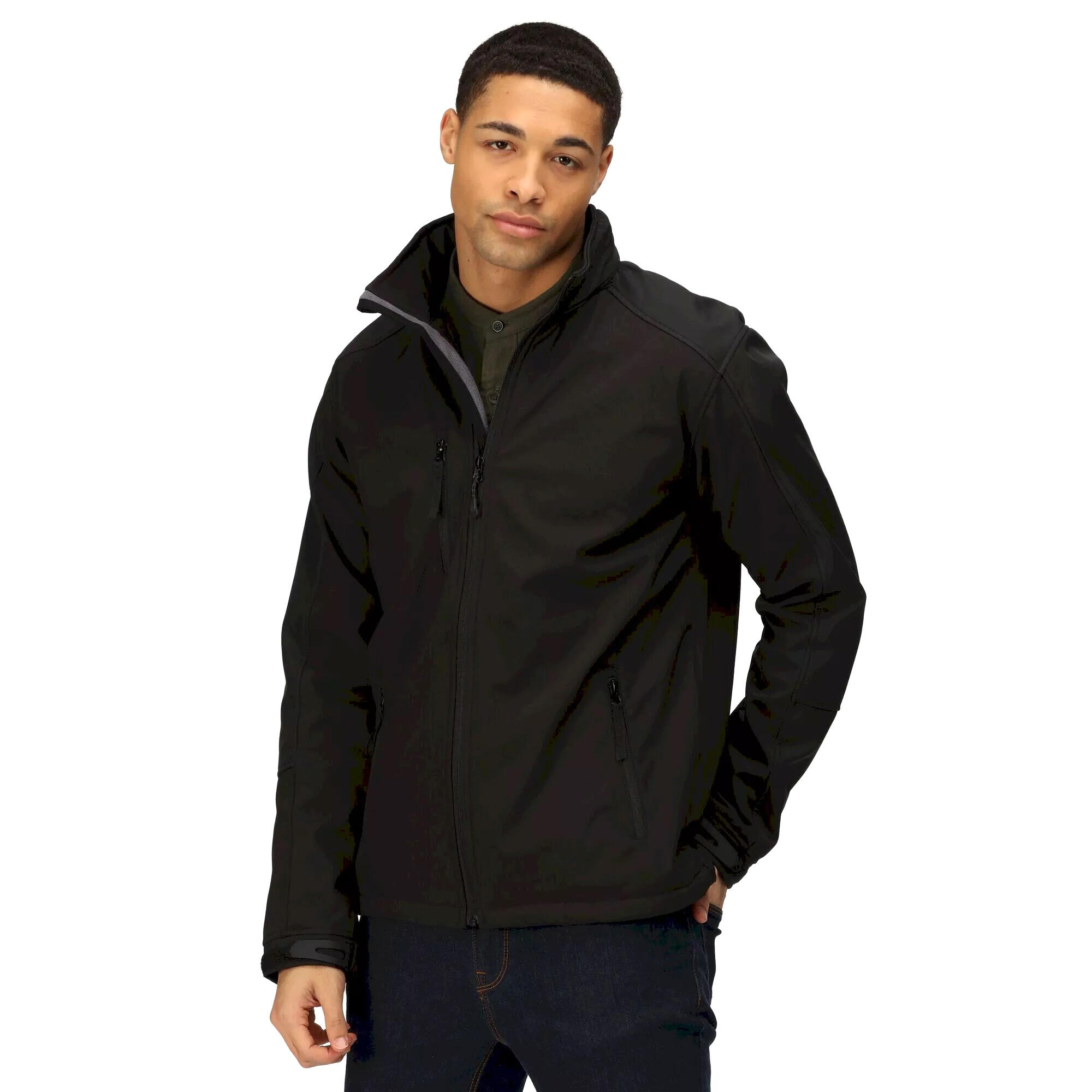 Reid Mens Softshell Wind Resistant Water Repellent Jacket (Black) 4/5