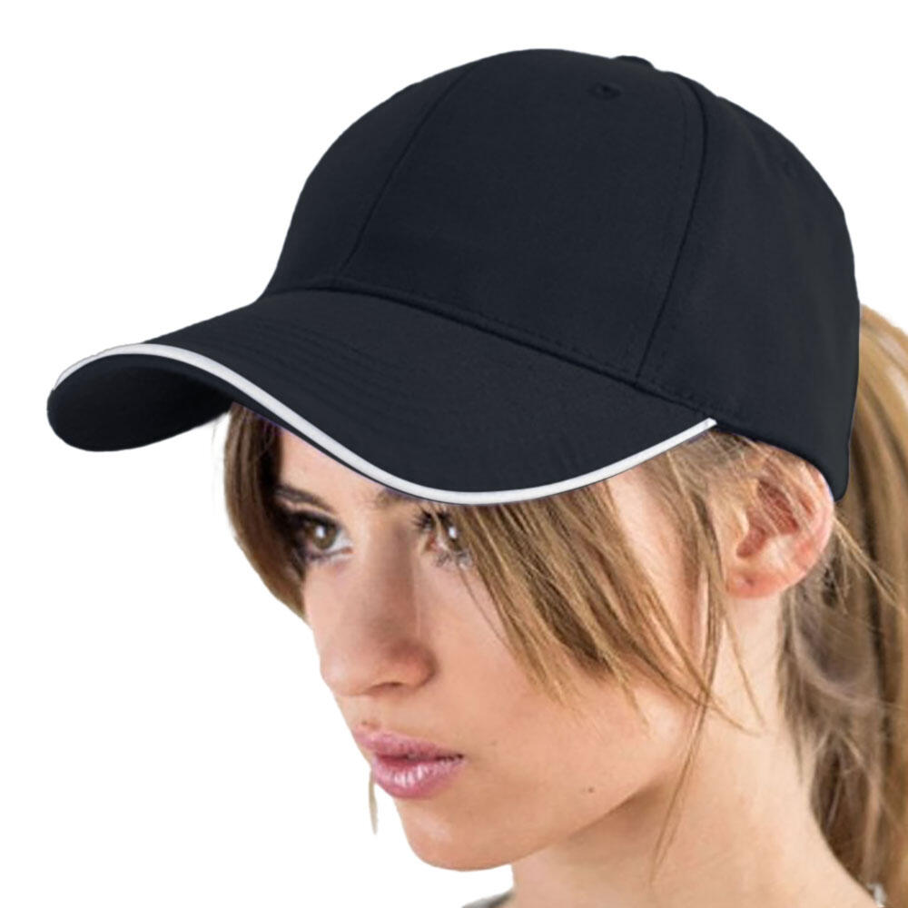 Reflect 6 Panel Reflective Piping Baseball Cap (Black) 3/3