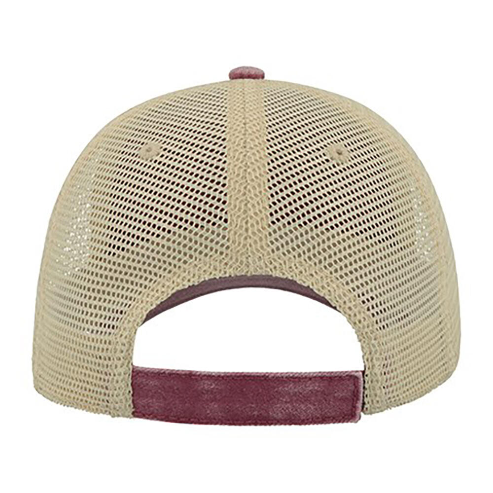 Unisex Case Pigment Dyed 6 Panel Trucker Cap (Burgundy) 2/4