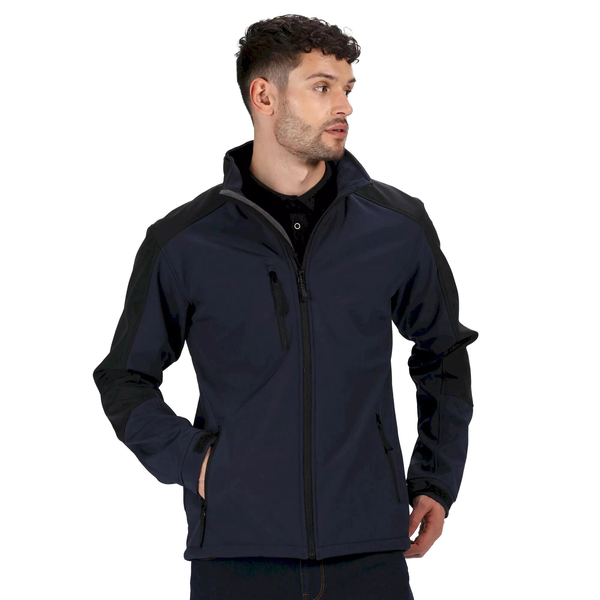 Reid Mens Softshell Wind Resistant Water Repellent Jacket (Navy Blue) 4/5