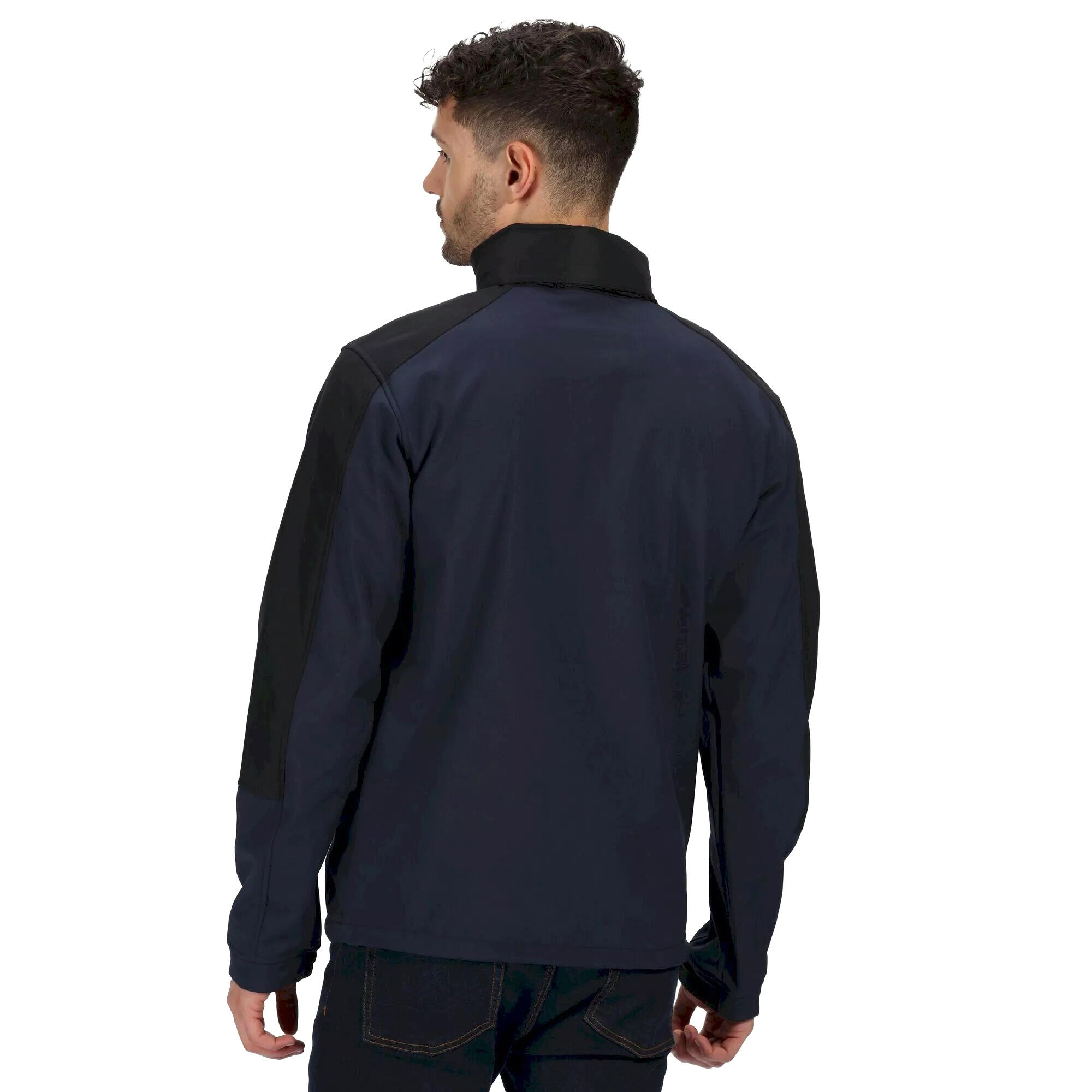 Reid Mens Softshell Wind Resistant Water Repellent Jacket (Navy Blue) 3/5