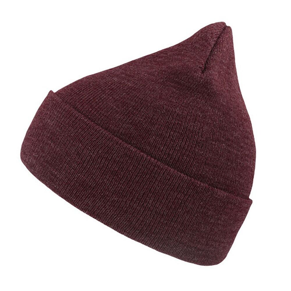 Beanie with WIND cuff, Mixed (Bordeaux Chiné)