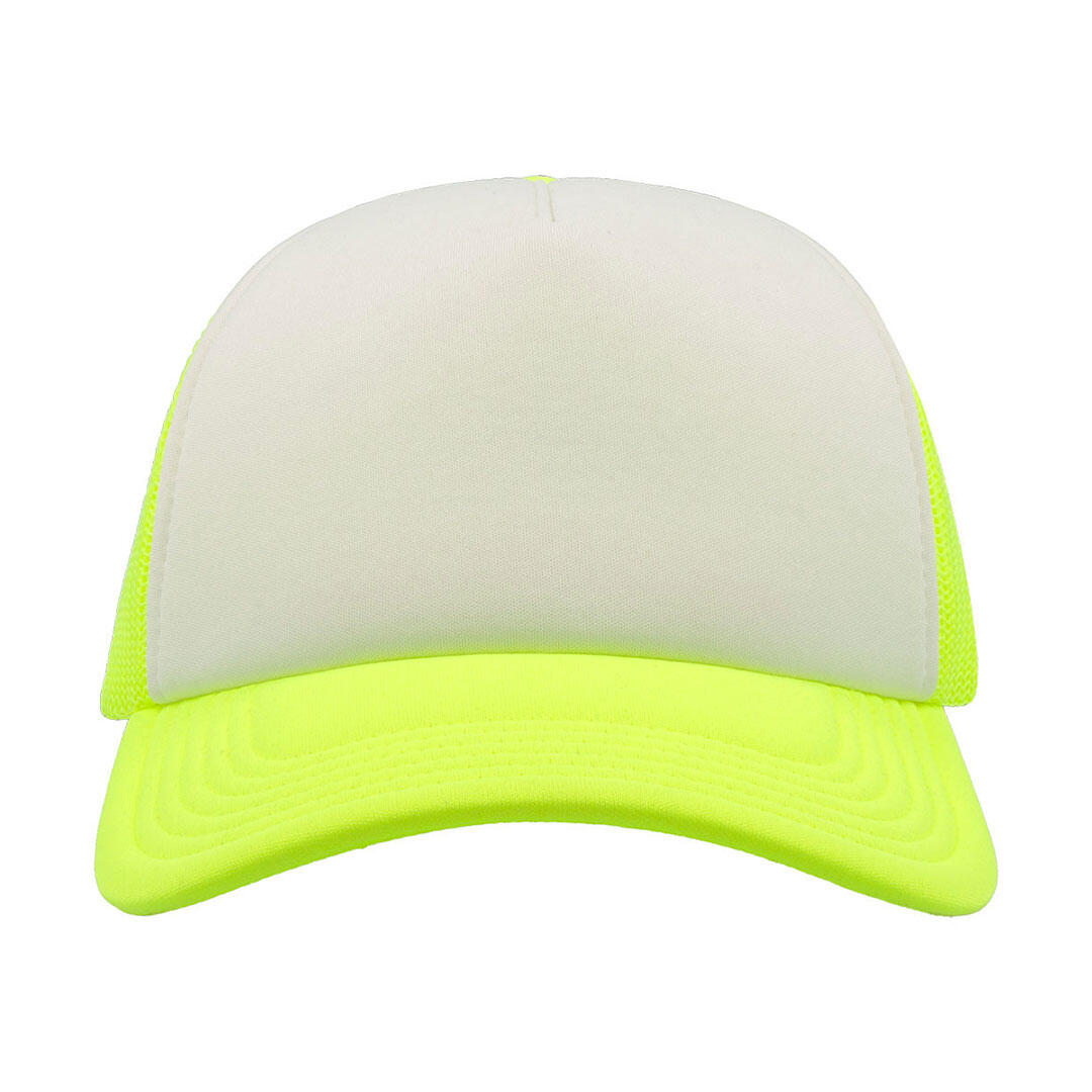 Rapper 5 Panel Trucker Cap (Pack of 2) (Safety Yellow/White) 3/3