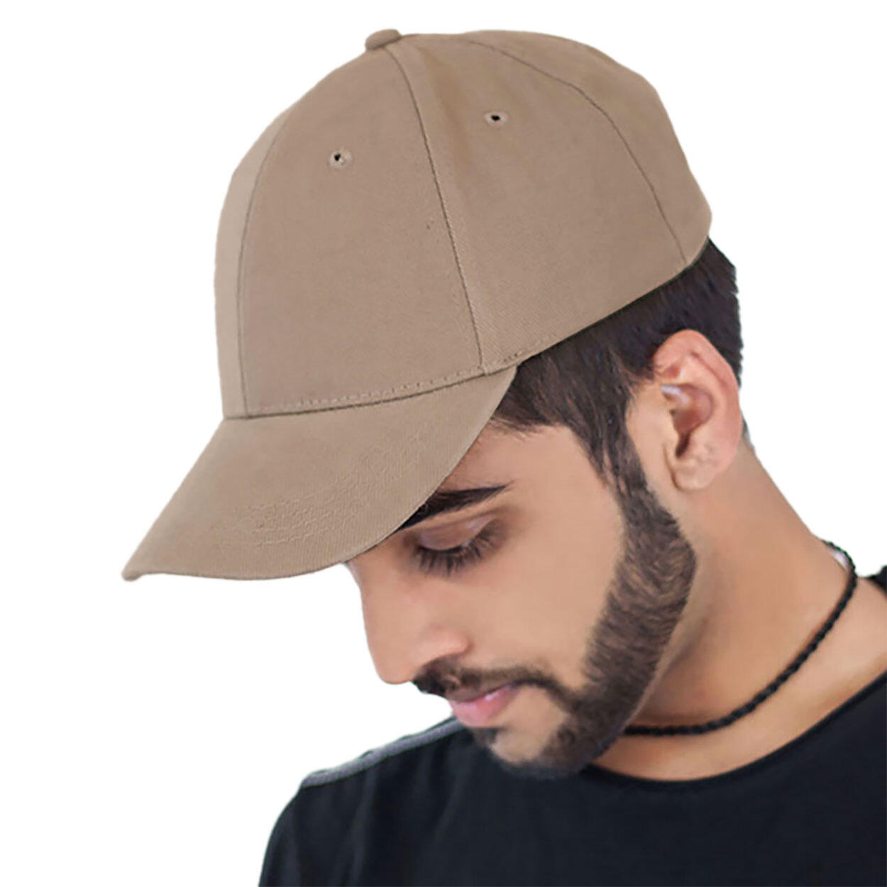 Liberty Six Buckle Brushed Cotton 6 Panel Cap (Khaki) 2/3