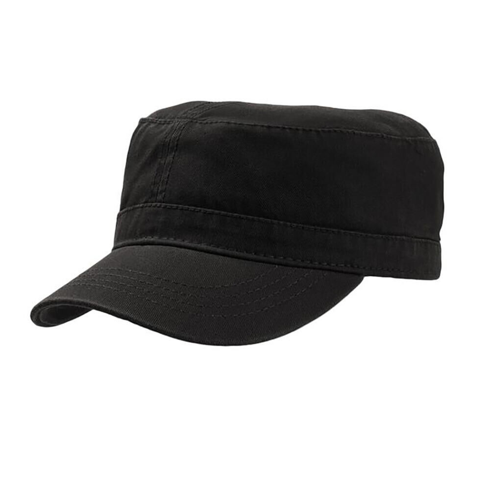 ATLANTIS Chino Cotton Uniform Military Cap (Pack Of 2) (Black)