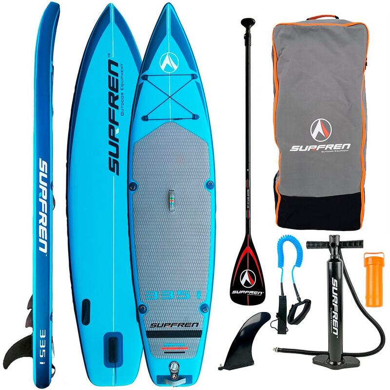 Juego de tabla de paddle surf hinchable fabricada en PVC EVA y aluminio de  76x320 cm