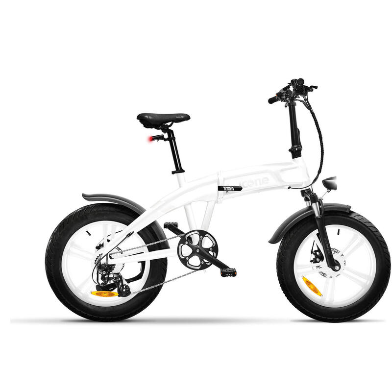 Bicicletta Elettrica Pieghevole ICON.E X5 bianco con ruote slick