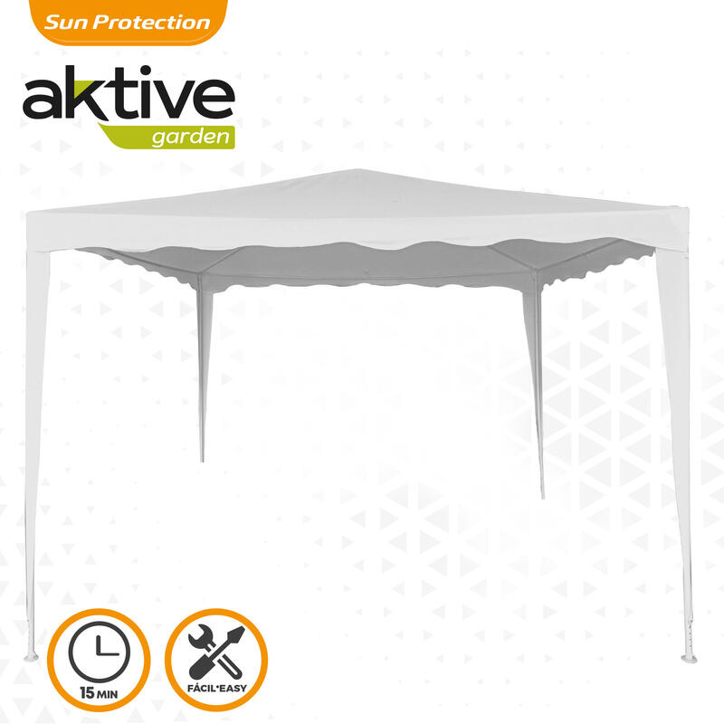 Gazebo de jardin en polyester blanc Aktive Garden