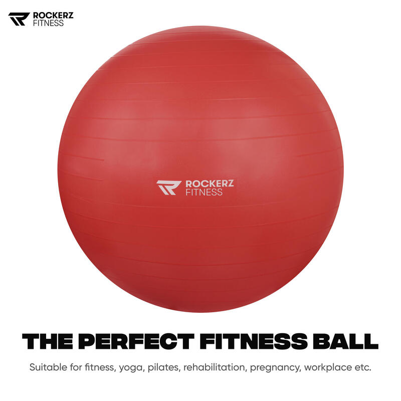 Fitnessbal - Yoga bal - Gymbal - Zitbal - 75 cm - Kleur: Rood