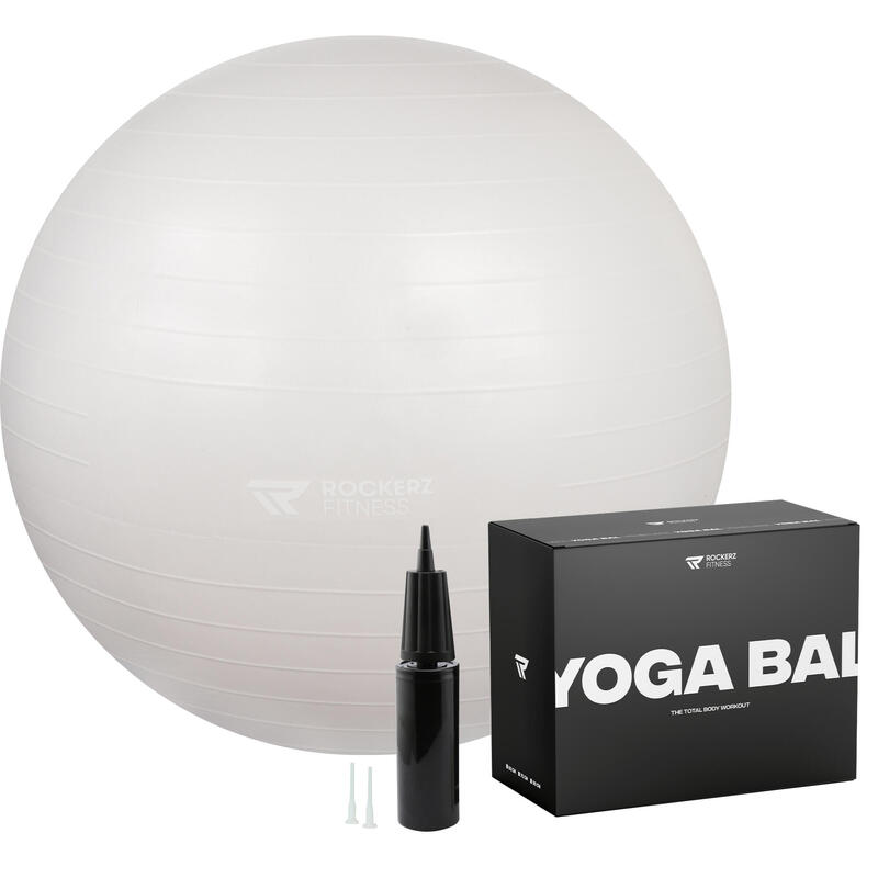 Ballon de fitness - Ballon de yoga - Ballon de gym - 75 cm - Pearl