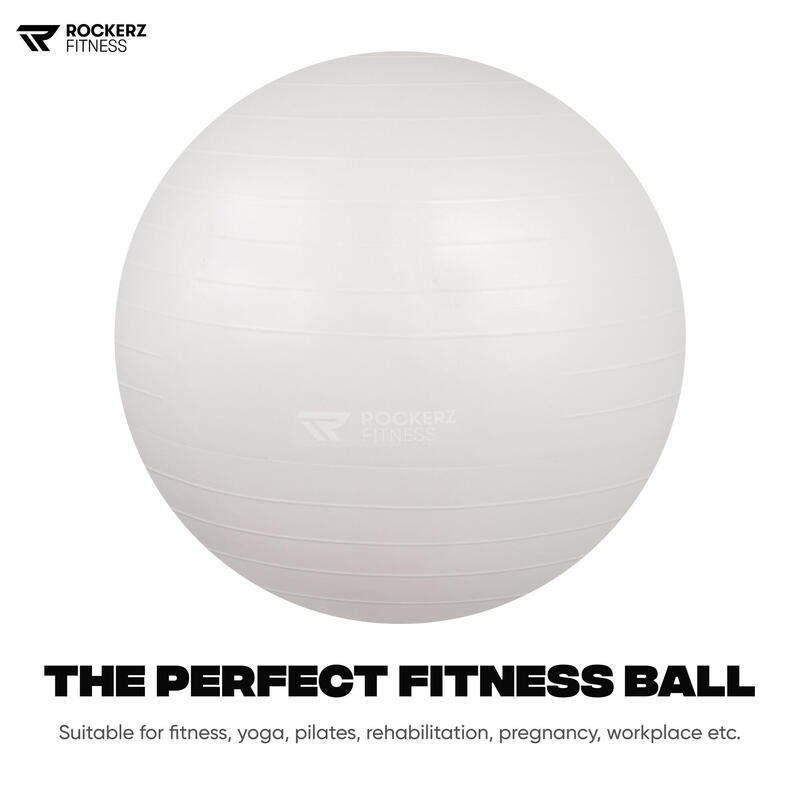 Ballon de fitness - Ballon de yoga - Ballon de gym - 65 cm - Pearl