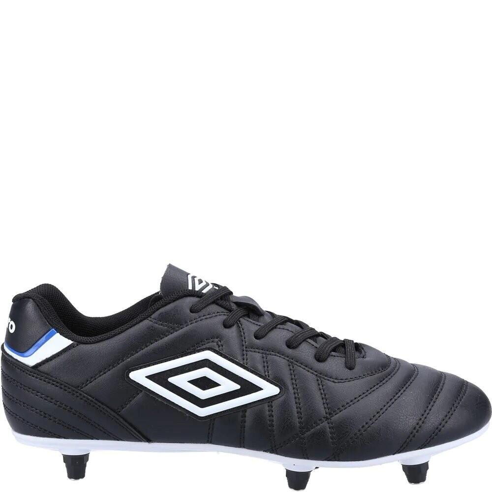 Scarpe Da Calcio Pelle Uomo Umbro Soft Nero Bianco 3/4