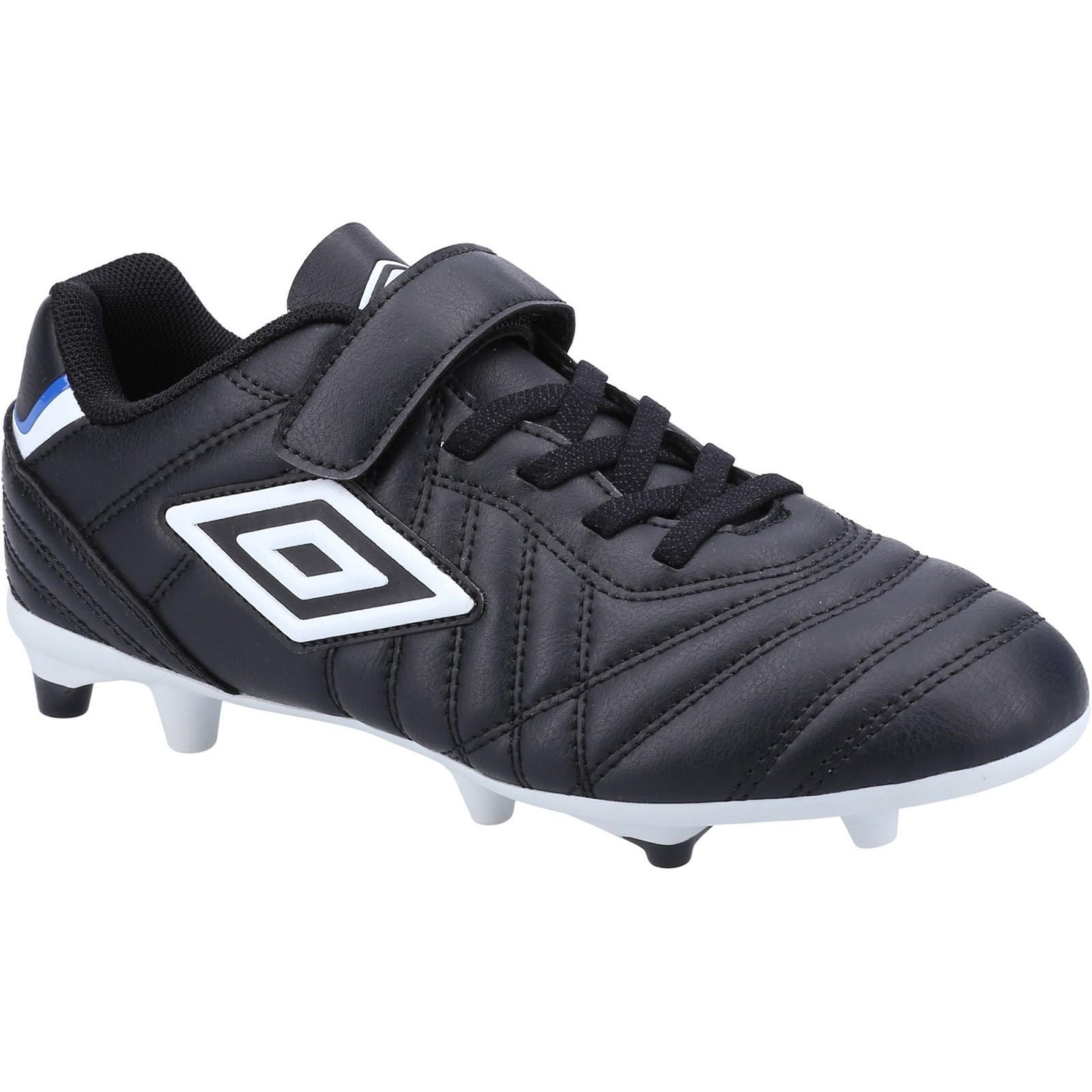 Childrens/Kids Speciali Liga Firm Leather Football Boots (Black/White) 1/4