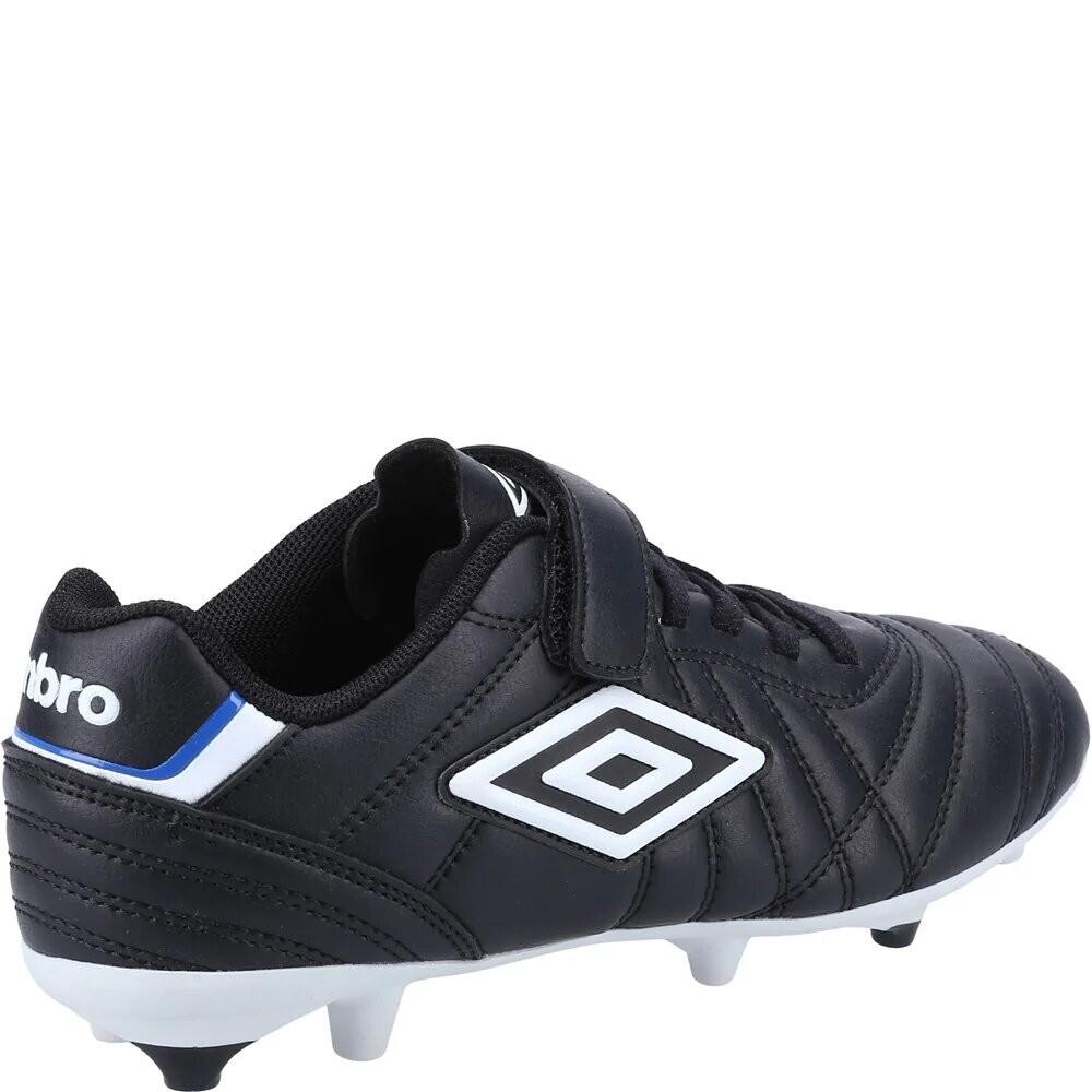 Childrens/Kids Speciali Liga Firm Leather Football Boots (Black/White) 2/4