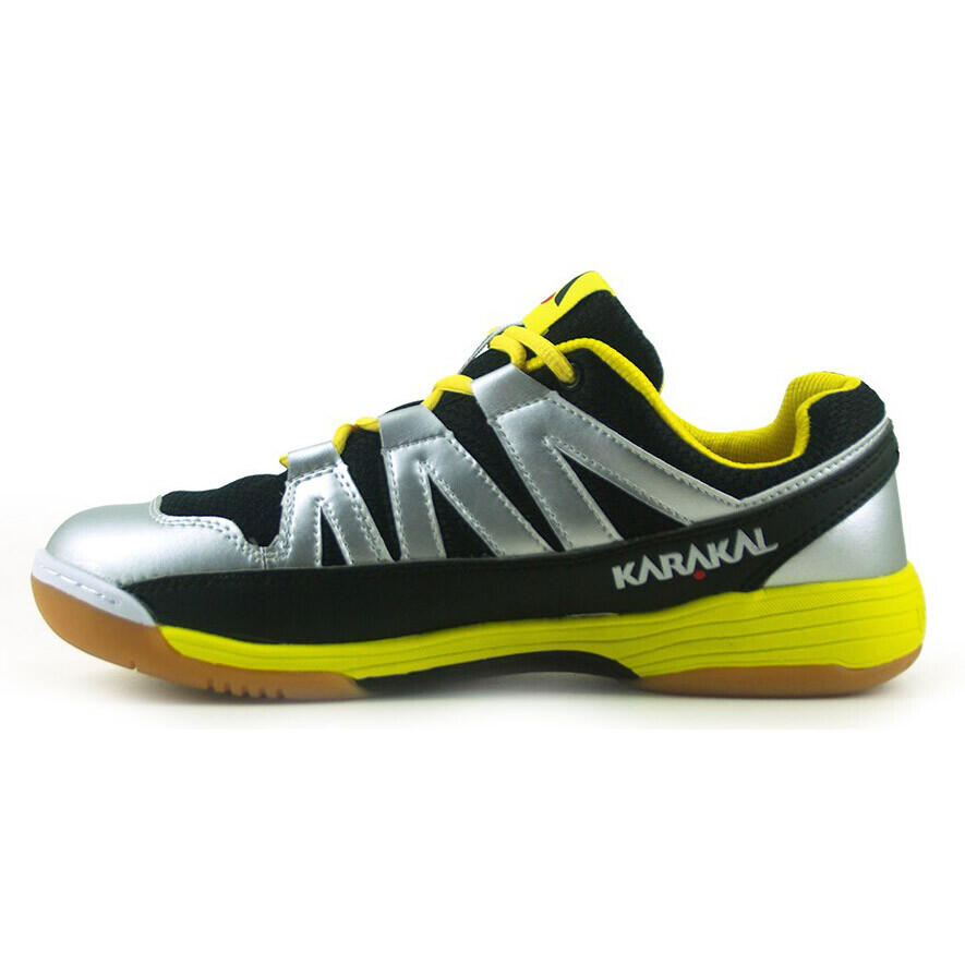 Mens Prolite Indoor Court Trainers (Silver/Black/Yellow) 3/4