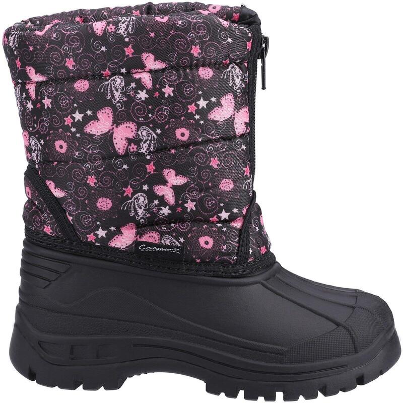 Schneestiefel "Iceberg", Schmetterling Kinder Pink/Schwarz