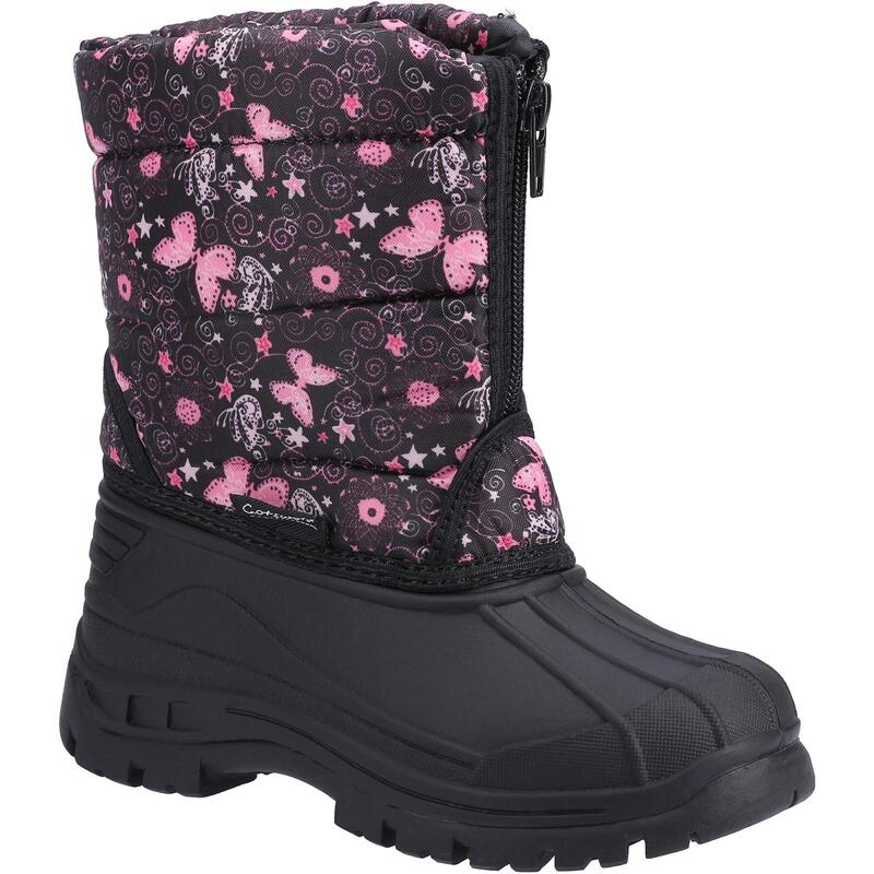 Schneestiefel "Iceberg", Schmetterling Kinder Pink/Schwarz