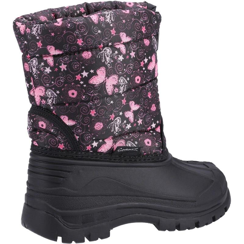 Schneestiefel "Iceberg", Schmetterling Kinder Pink/Schwarz