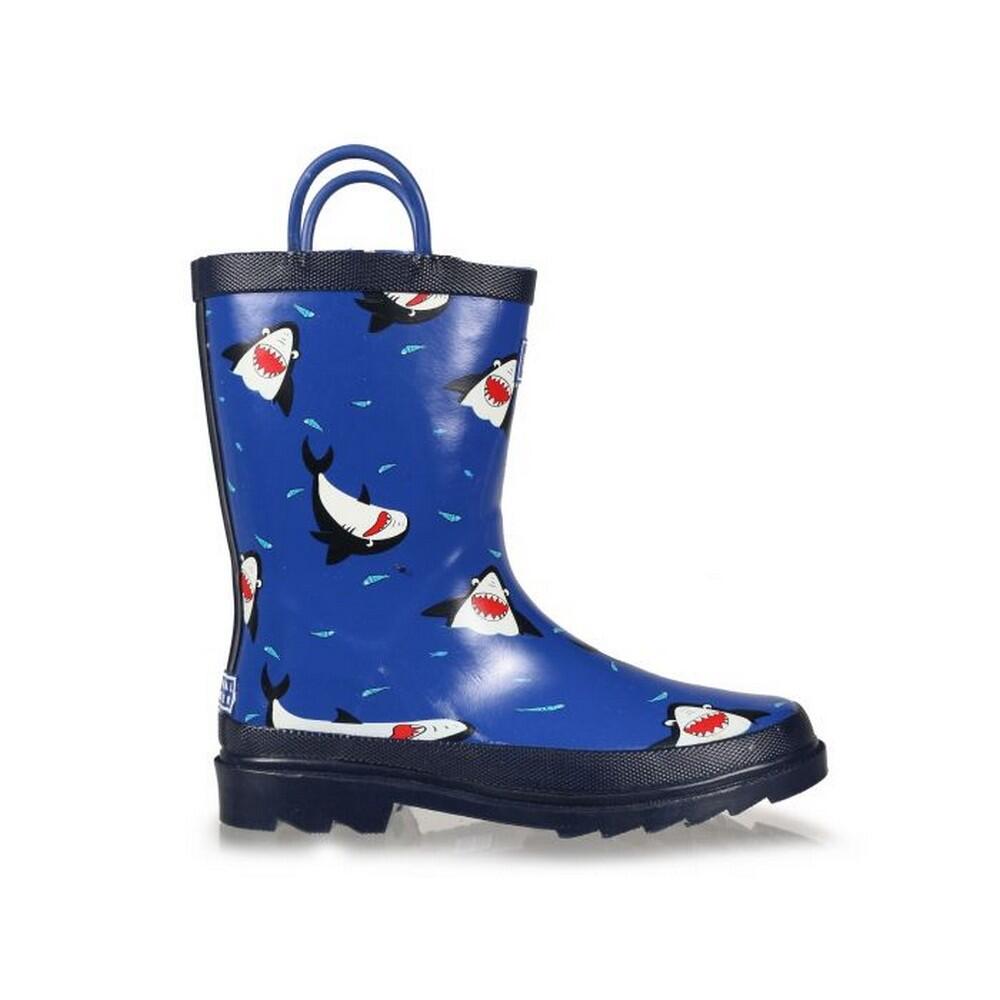 Great Outdoors Childrens/Kids Minnow Patterned Wellington Boots (Sharks/Nautic) 2/5