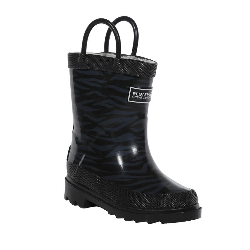 Gummistiefel "Minnow", bedruckt Kinder Schwarz